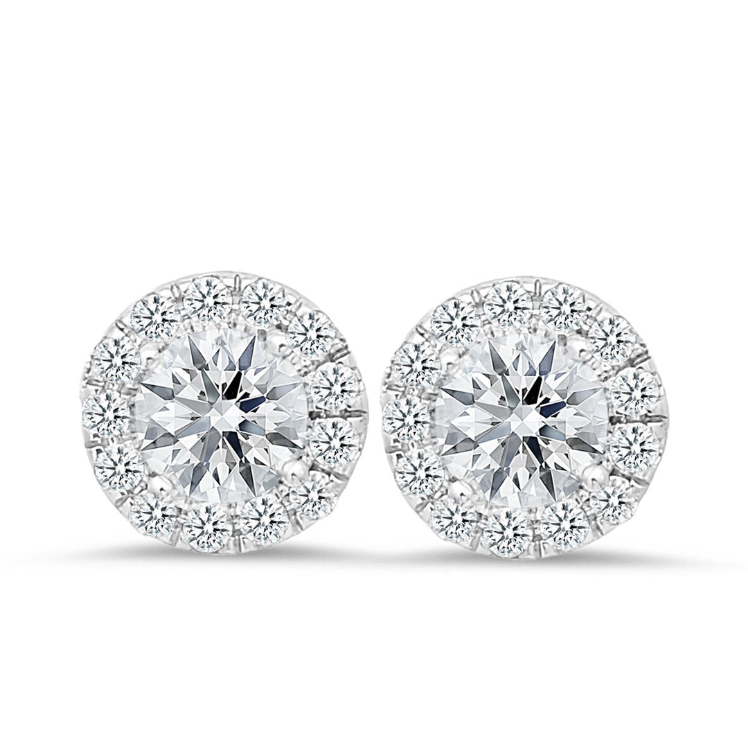 18K White Gold 1.50 Carat Diamond Stud Earrings