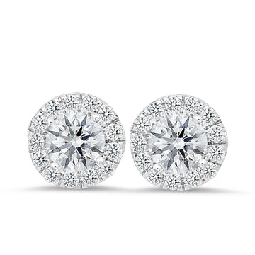 18K White Gold 1.50 Carat Diamond Stud Earrings