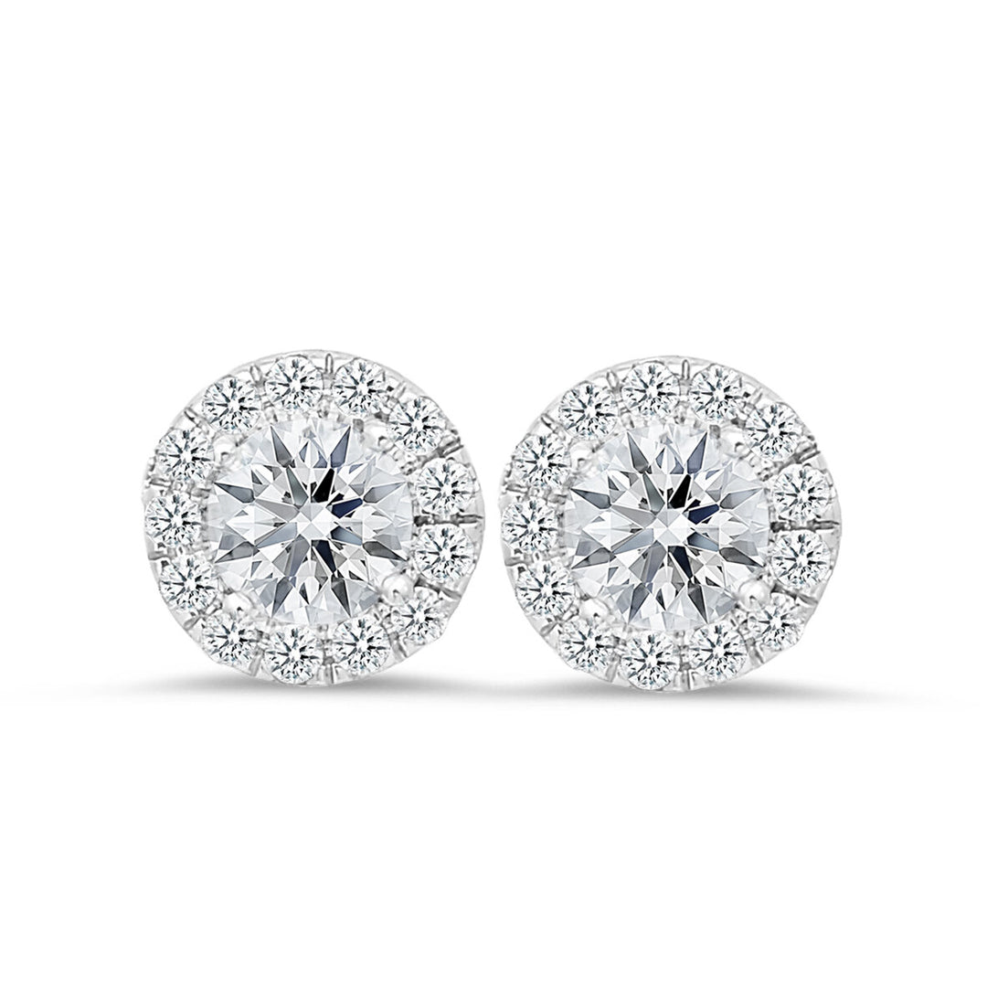 18K White Gold 1.00 Carat Diamond Stud Earrings