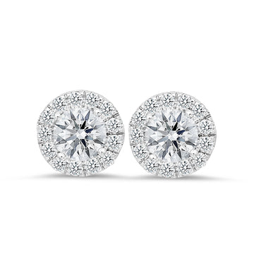 18K White Gold 1.00 Carat Diamond Stud Earrings