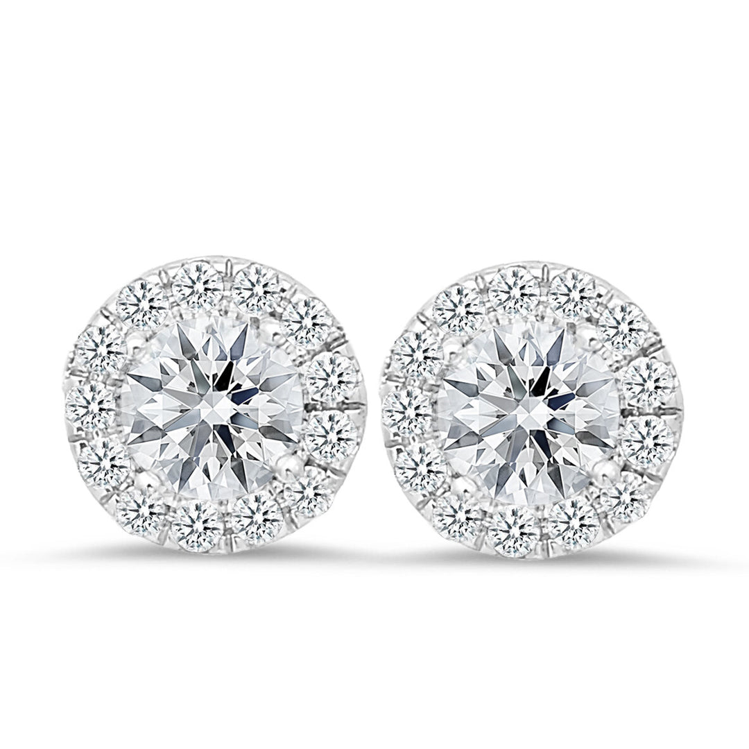 18K White Gold 2.00 Carat Diamond Stud Earrings