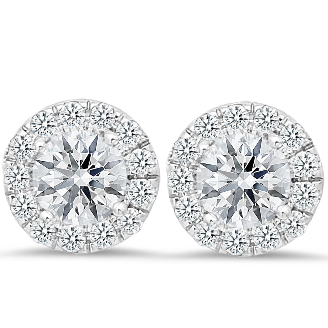 18K White Gold 4.00 Carat Diamond Stud Earrings