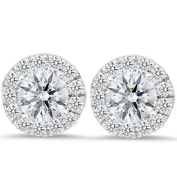 18K White Gold 4.00 Carat Diamond Stud Earrings