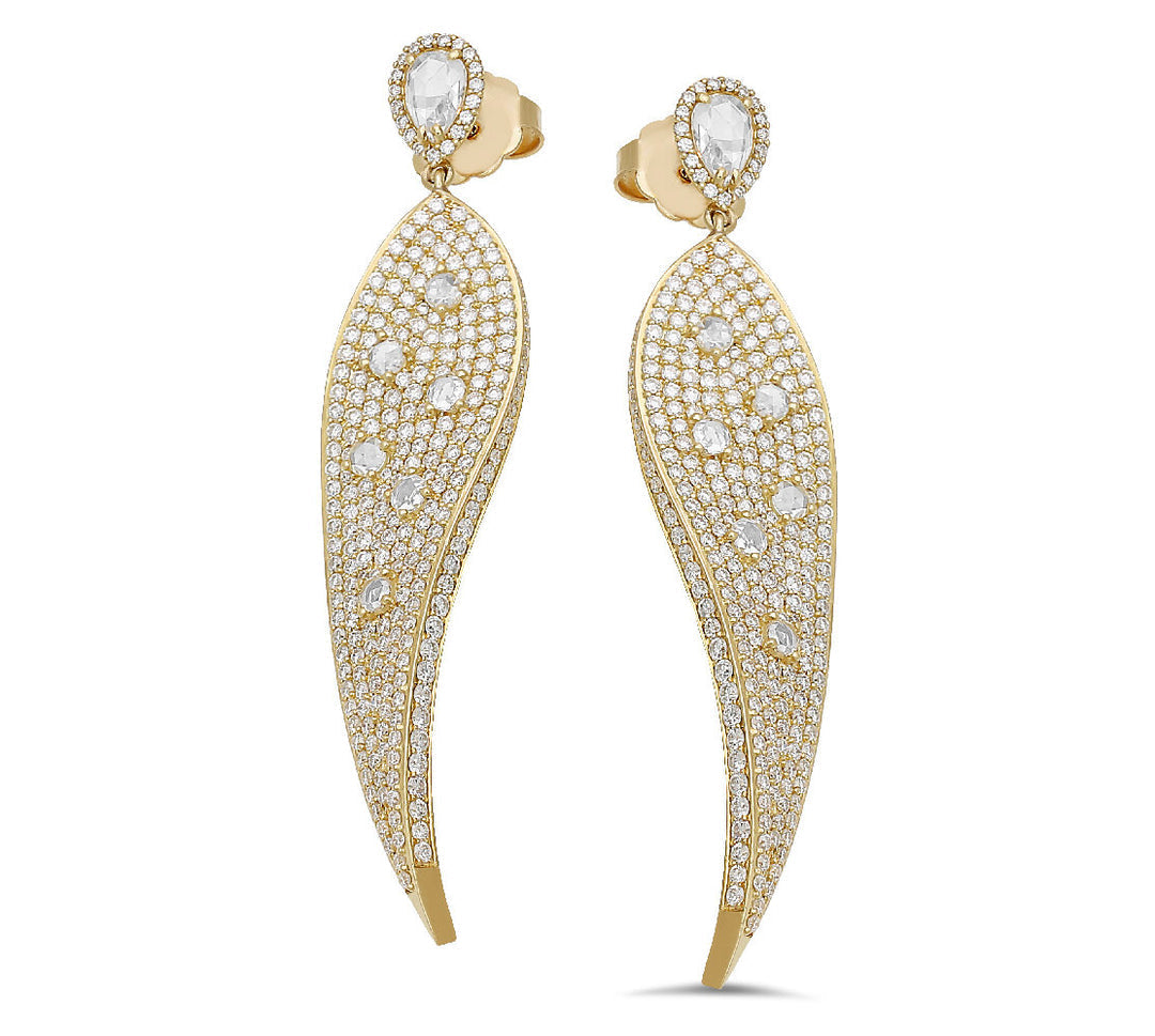 18K Yellow Gold Diamond Earrings