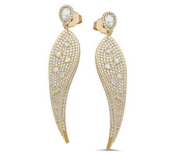 18K Yellow Gold Diamond Earrings