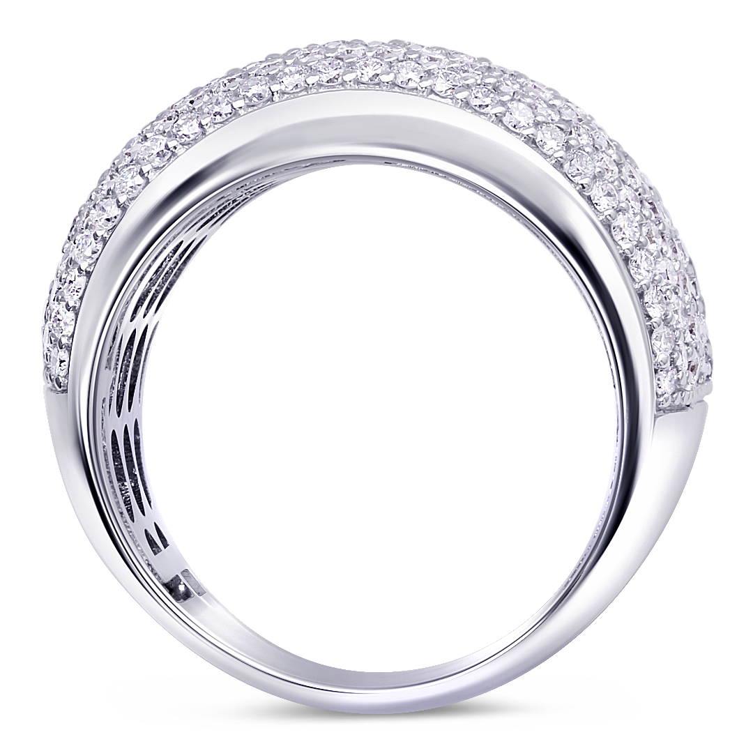 18K White Gold Diamond Pave Set Ring