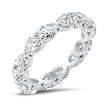 18K Gold Eternity Band With Pear Shape Diamond