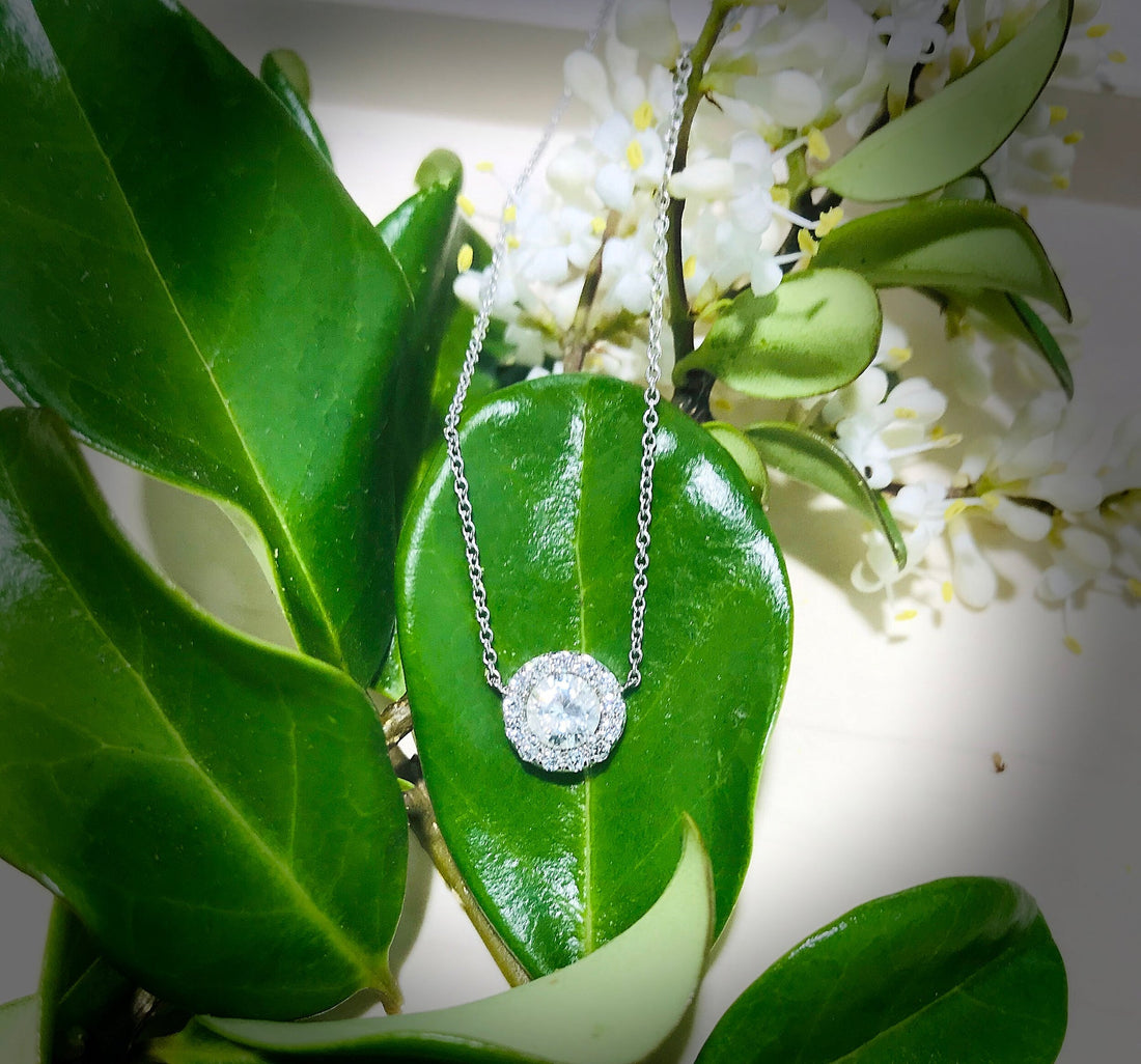 18K White Gold Diamond Pendant