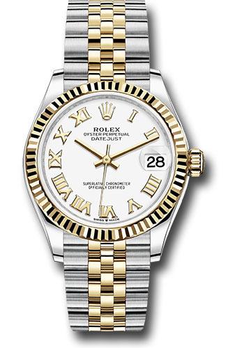 Rolex Steel and Yellow Gold Datejust 31 Watch - Fluted Bezel - White Roman Dial - Jubilee Bracelet - 278271 - 2024