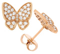 18K Gold Diamond Butterfly Stud Earrings