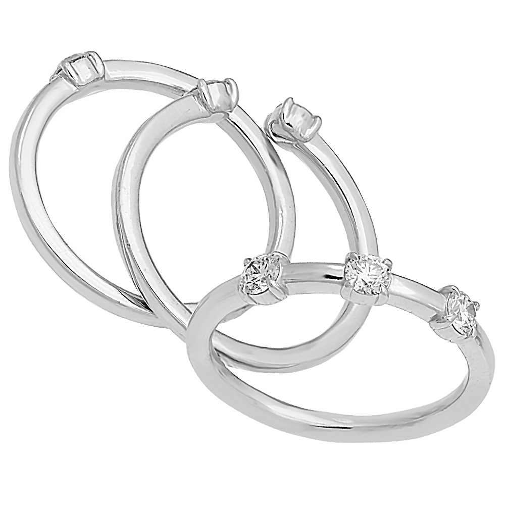 18K Gold 3Pcs Diamond Ring