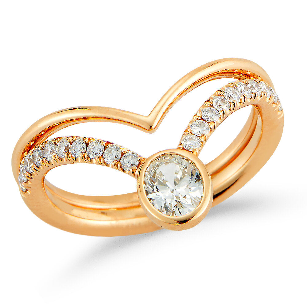 18K Rose Gold Diamond Ring