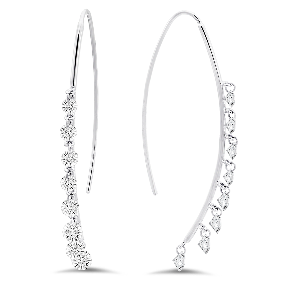 18K Gold Diamond Earrings