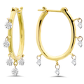 18K Yellow Gold Diamond Hoop Earrings