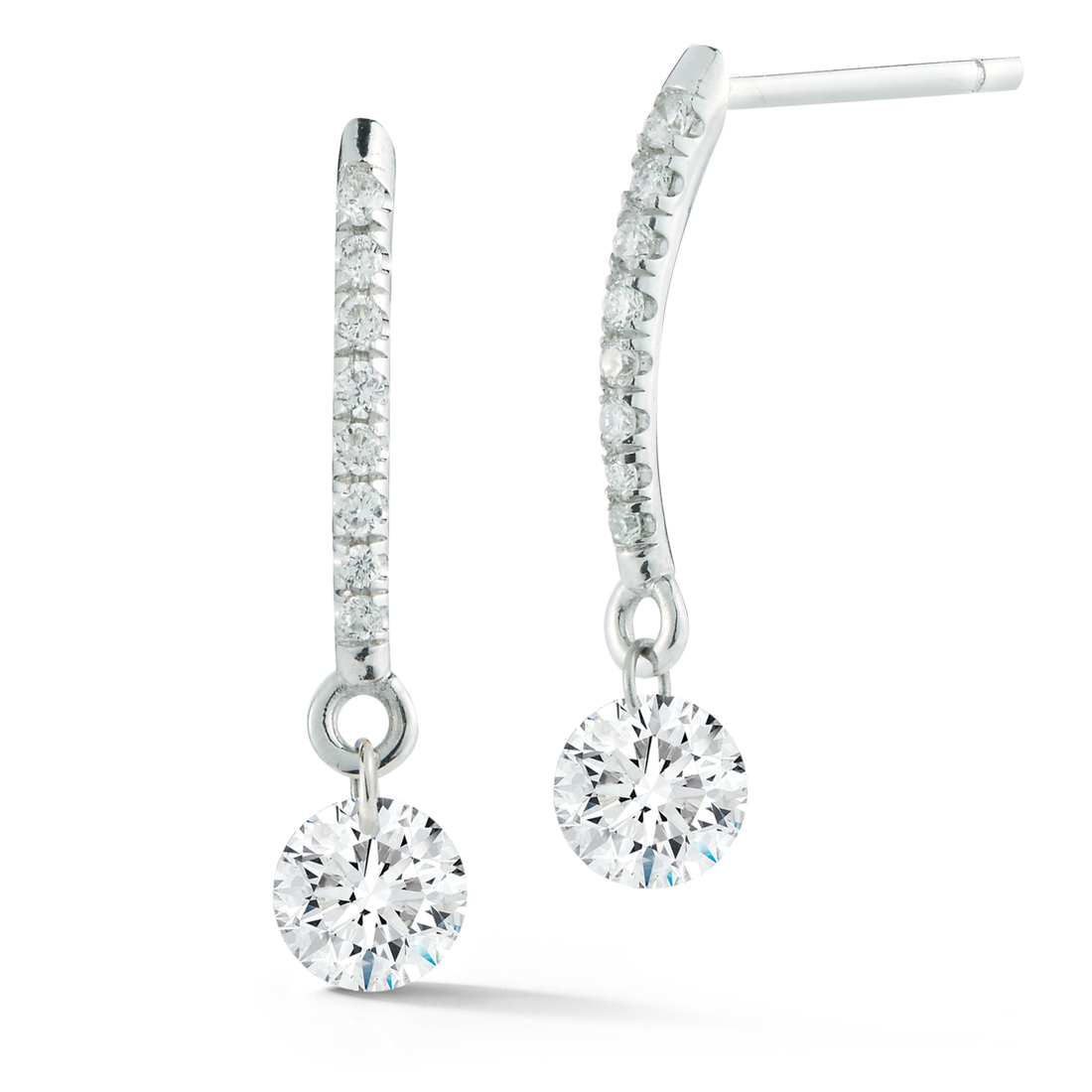Showstopping 18K White Gold Sapphire & Diamond Drop Earrings