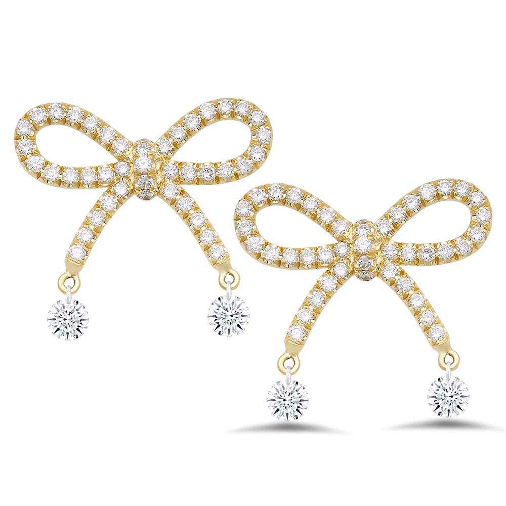 18K Gold Diamond Earrings