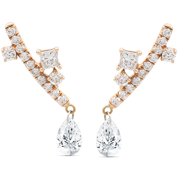 18K Rose Gold Diamond Earrings