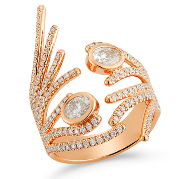 18K Rose Gold Diamond Ring