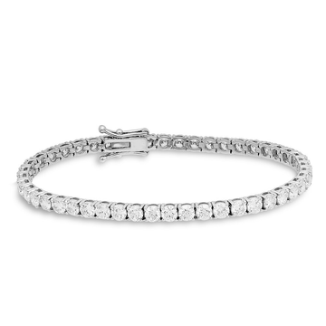 Dazzling River Of Diamonds In A Timeless 18K White Gold Tennis Bracelet