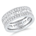 18K Gold Diamond Eternity Band With Round And Baguette Diamonds