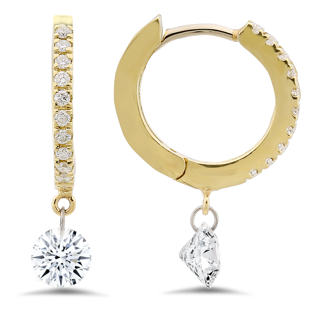 18K Yellow Gold Diamond Earrings