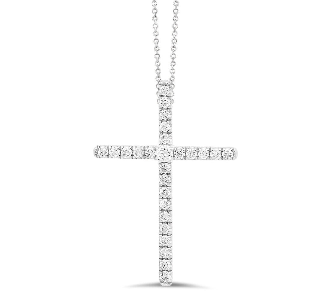 18K Gold Diamond Cross Pendant