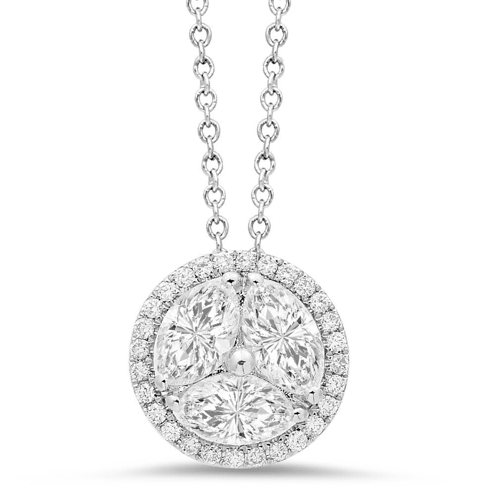 18K White Gold Diamond Pendant