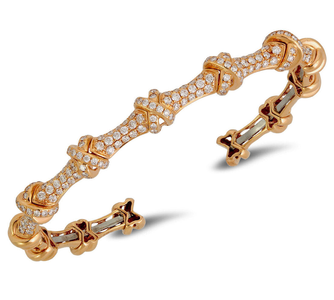 18K Rose Gold Diamond Bangle