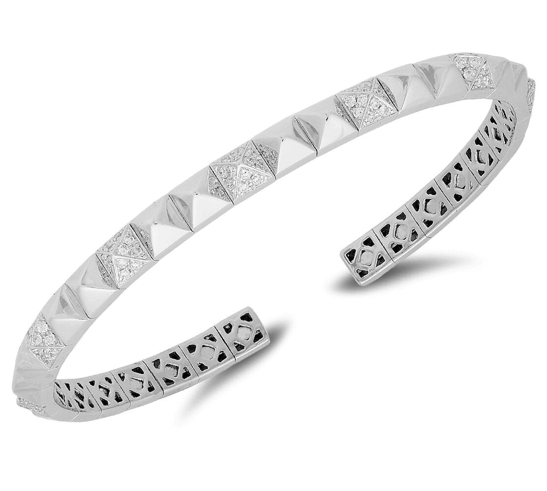 18K Gold Pyramid Inspired Bangle