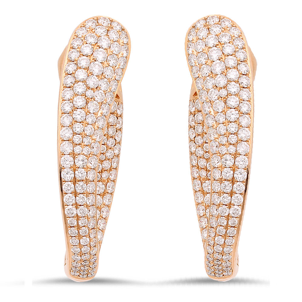 18K Rose Gold Diamond Earrings