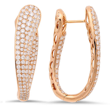 18K Rose Gold Diamond Earrings