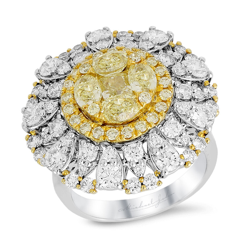 18K White And Yellow Gold Diamond Ring