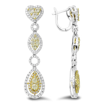 18K White And Yellow Gold Diamond Earrings