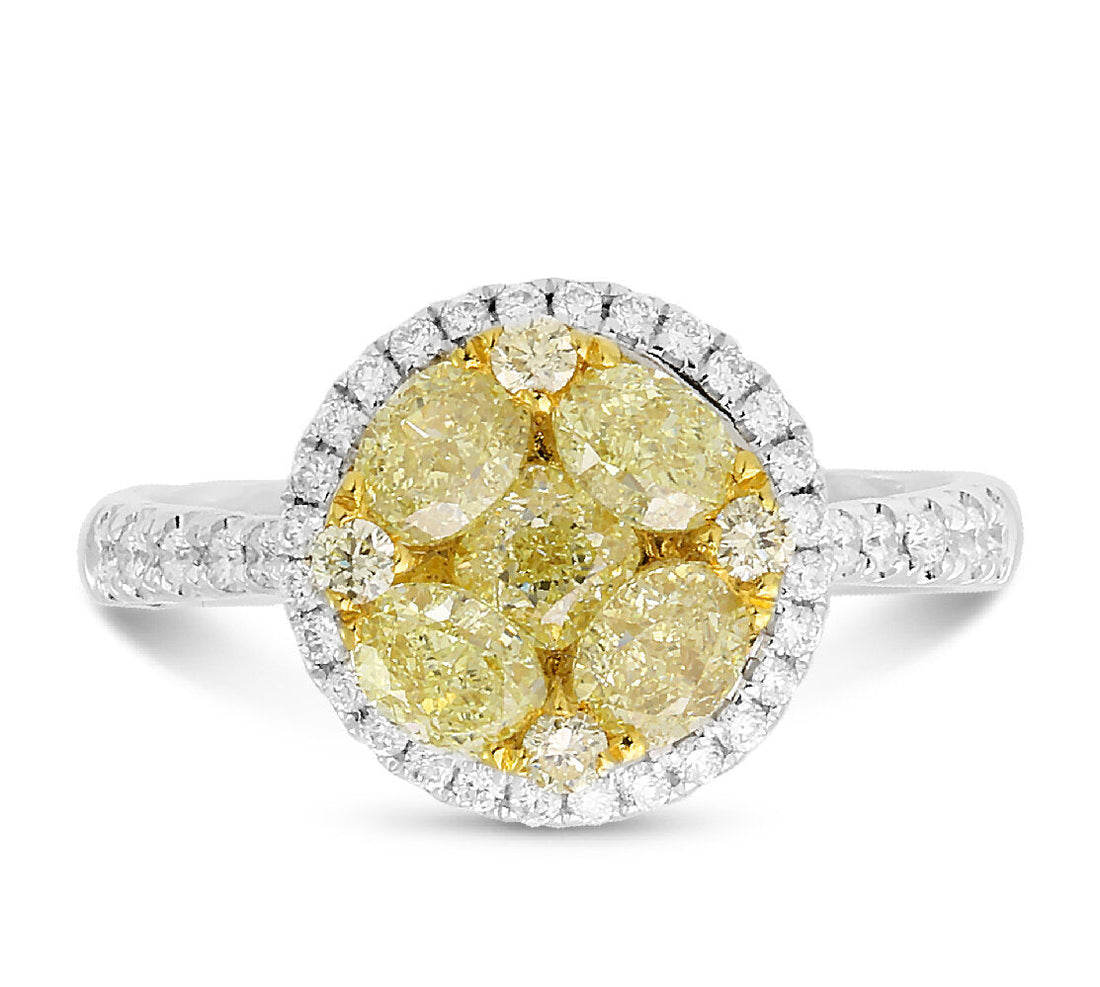 18K White And Yellow Gold Diamond Ring