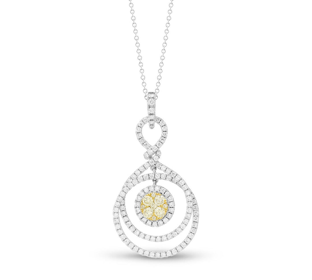 18K White Gold Diamond Pendant