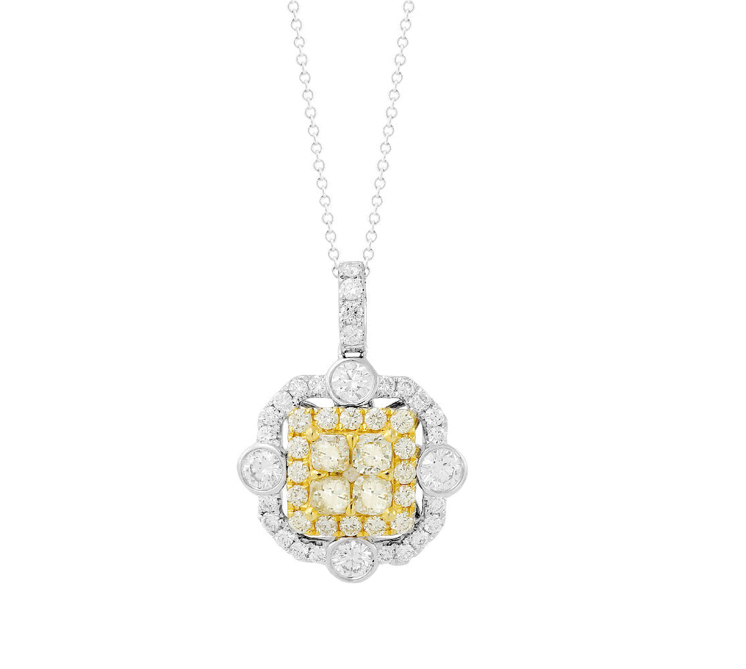 18K White And Yellow Gold Diamond Pendant