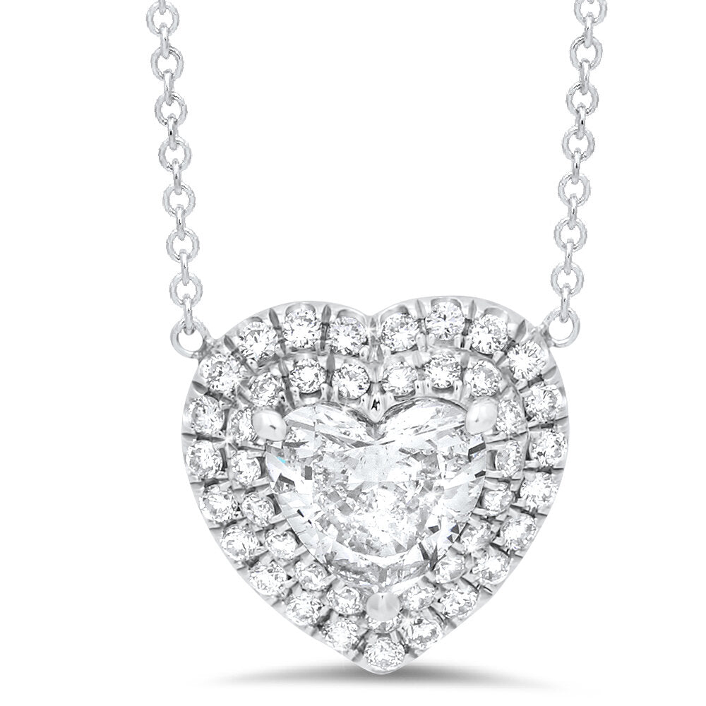 18K White Gold Diamond Pendant