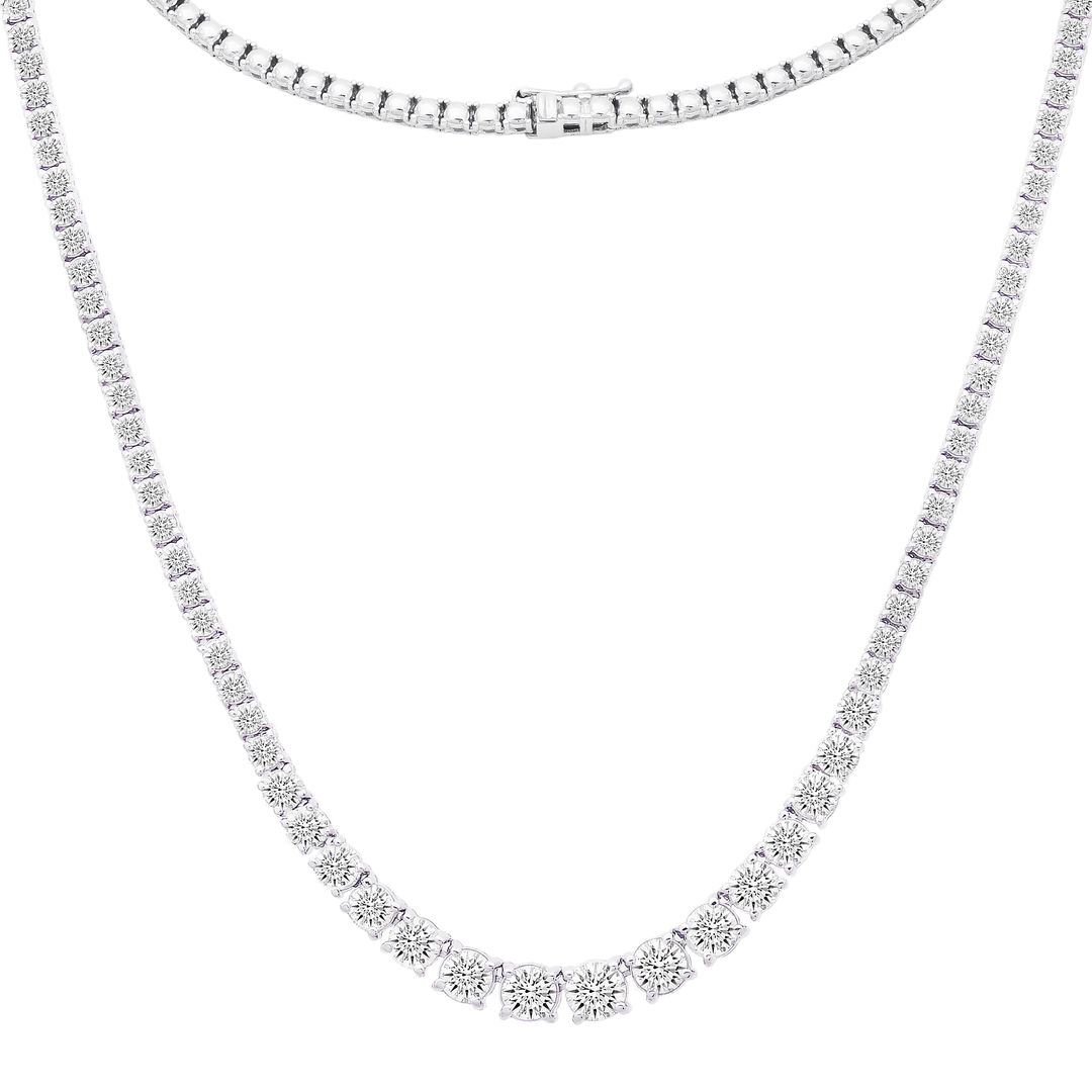 Diamond Tennis Necklace In 18K Gold