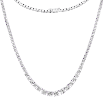 Diamond Tennis Necklace In 18K Gold