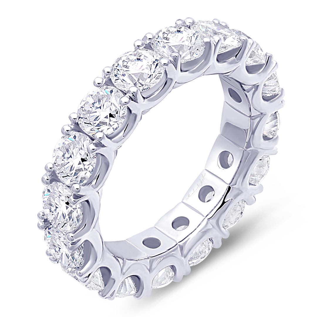 18K Gold Round Brilliant Cut Diamond Eternity Band