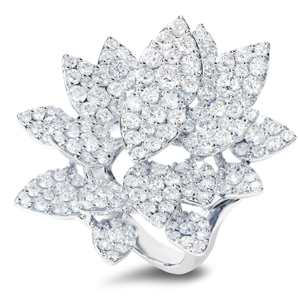 18K White Gold Diamond Pave Ring