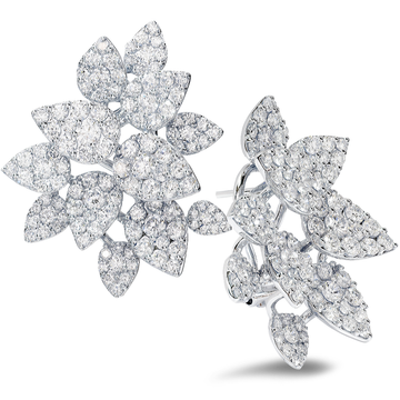 18K White Gold Diamond Pave Earrings
