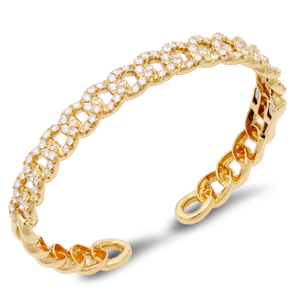 18K Gold Diamond Bangle
