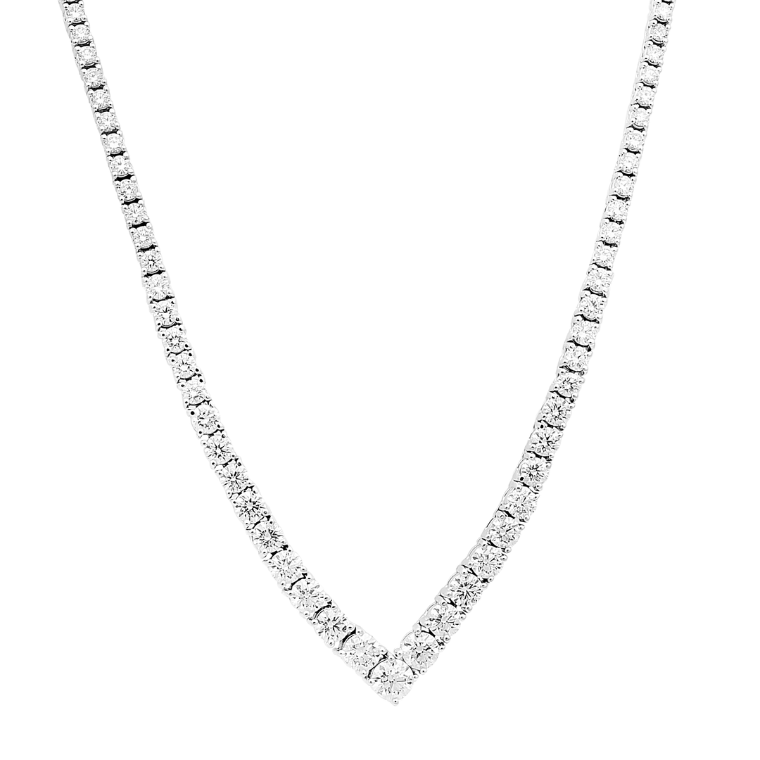 Diamond Tennis Necklace In 18K Gold
