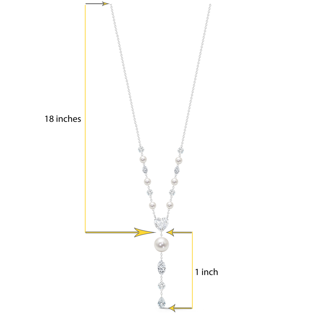 Diamond And Pearl Necklace In 18K Gold