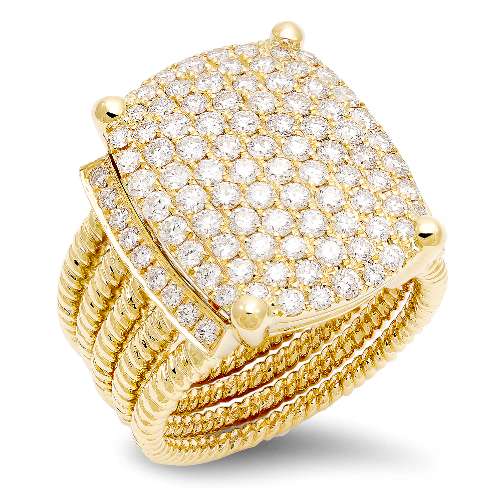 18K Yellow Gold Diamond Pave Ring