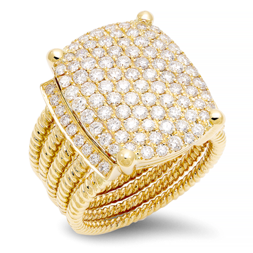 18K Yellow Gold Diamond Pave Ring