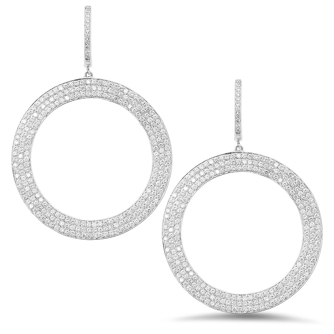 18K White Gold Diamond Earrings