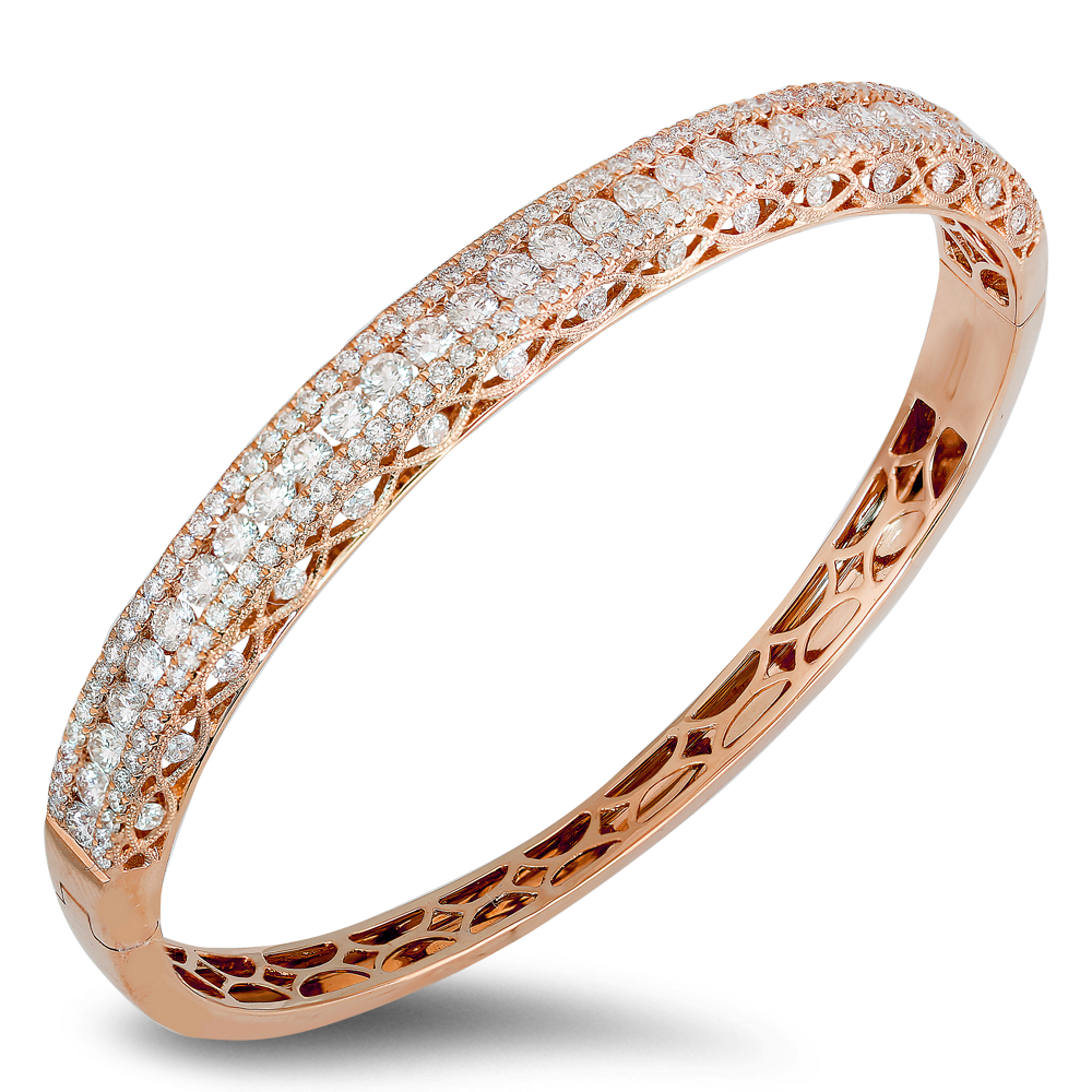 18K Gold Diamond Bangle