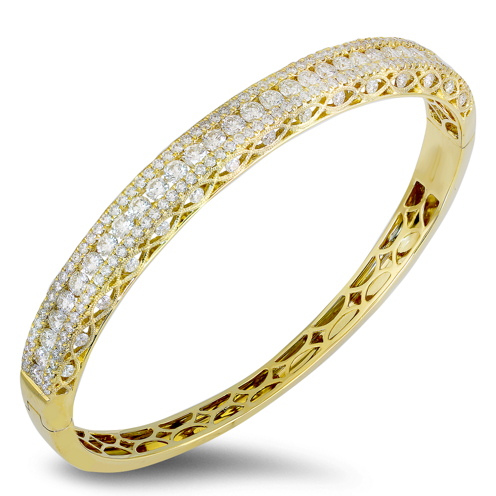 18K Gold Diamond Bangle